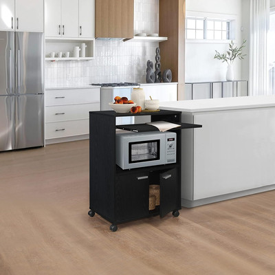 Byron Microwave Cabinet with Storage and Upper Pull Out Shelf - 2 Door Cabinet K