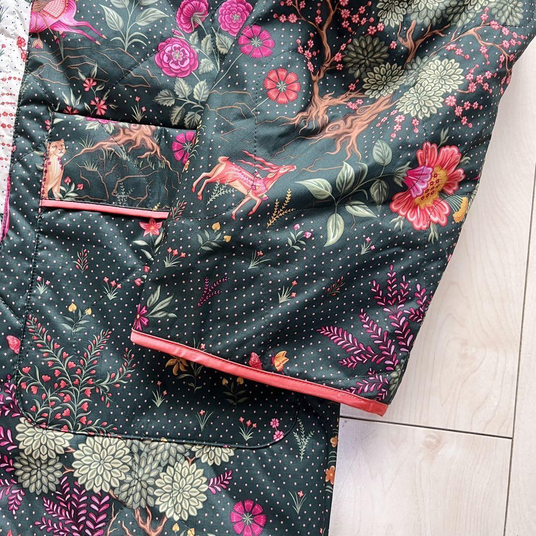 PUMA × LIBERTY Kimono Gown Coat Floral Pattern Green Women's