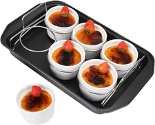 Creme Brulee Making Kit by Soligt Ramekins, Base Pan, Wire Rack