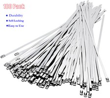 100pcs Metal Cable Zip Ties Heavy Duty Stainless Steel Wire Zip Ties Fence 100pcs Metal Cable Zip Ties Heavy Duty Stainless Steel Wire Zip Ties Fence