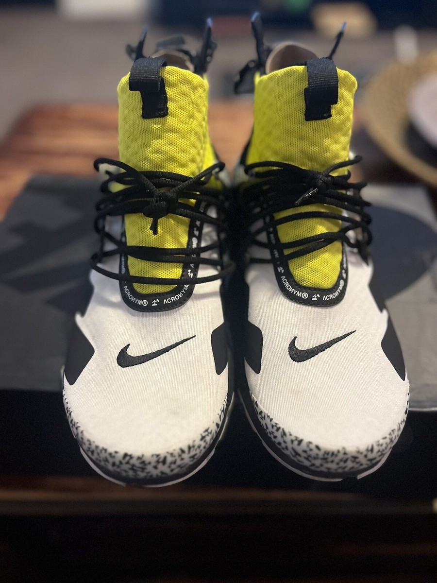 Size 10 Nike Air Presto Mid x Acronym Dynamic Yellow 2018
