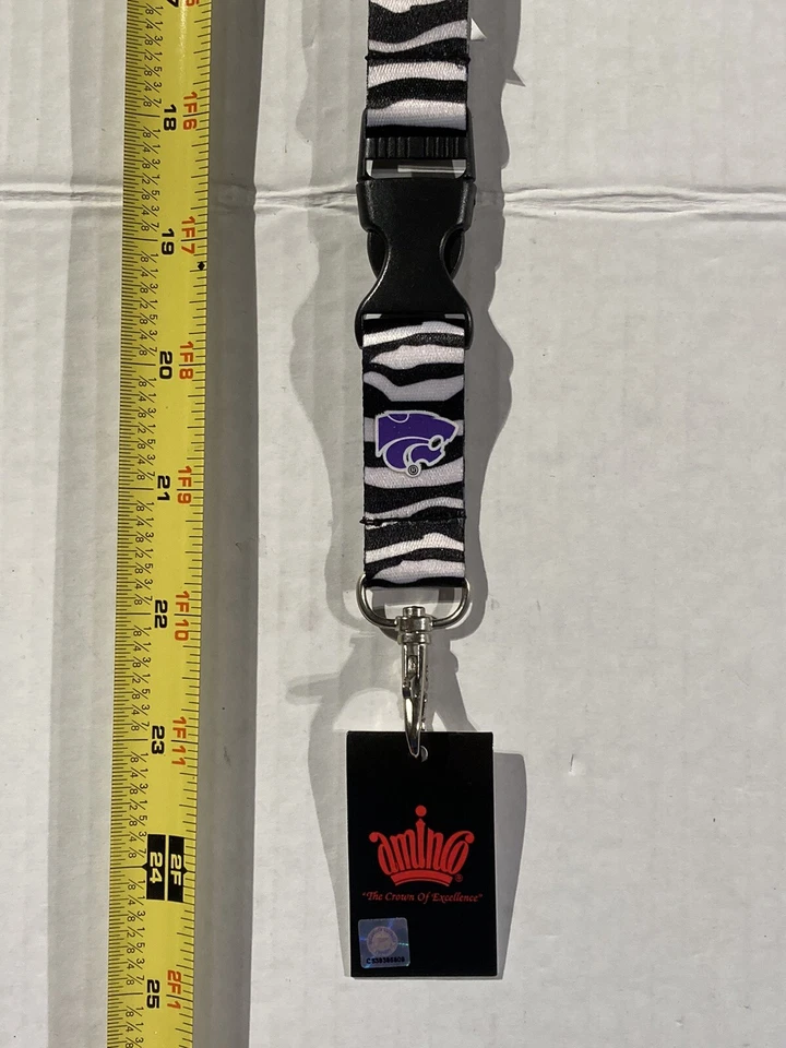 Kansas State Wildcats Lanyard Zebra Print - NCAA - Detachable Buckle - New - Image 4 of 4