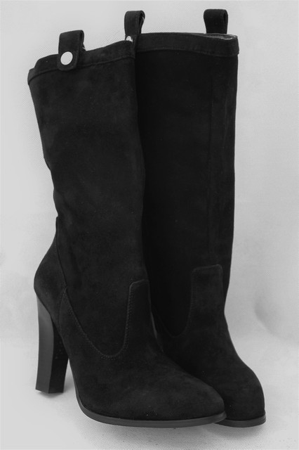 tommy hilfiger black leather boots