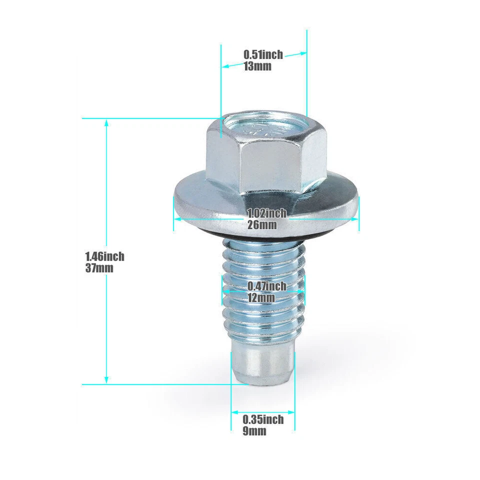 5xTapón de drenaje del cárter de aceite del motor con junta tórica para GM Chevrolet Buick Cadillac 11562588 Foto 3 de 4