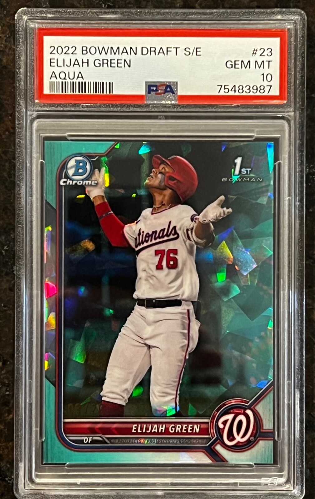 2022 Bowman Draft Sapphire ELIJAH GREEN 1st Aqua /20 PSA 10 GEM MINT