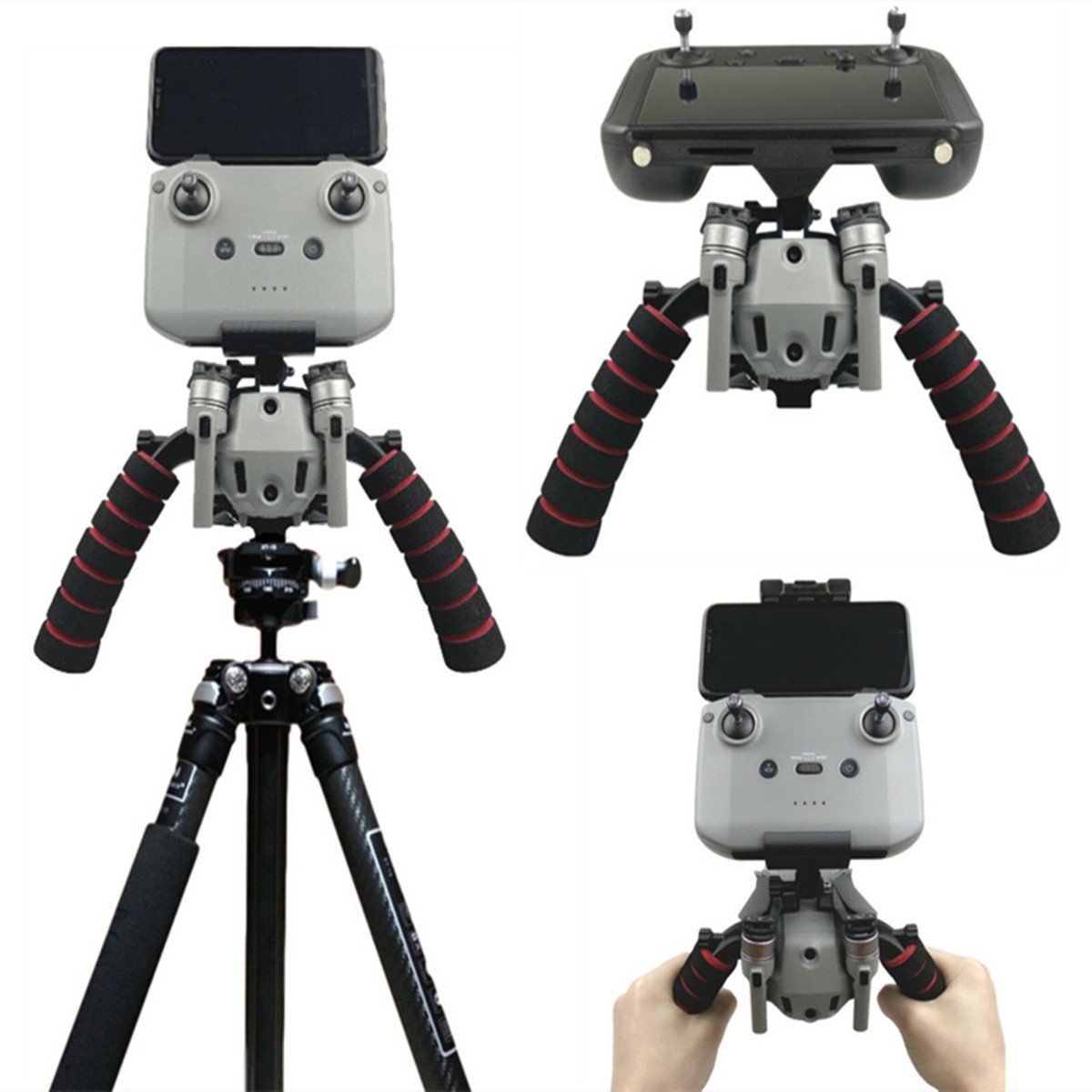 For DJI MAVIC AIR Handheld Gimbal Modification Double Handle Bracket  Stand*