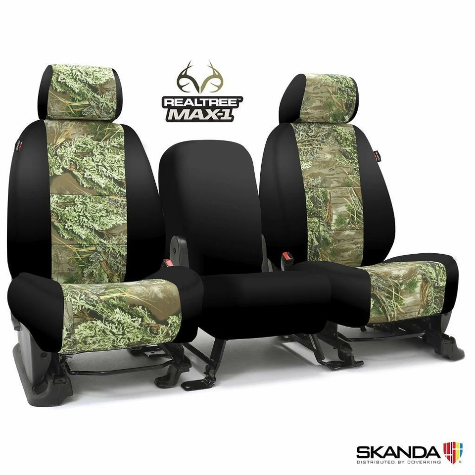 Fundas de asiento delanteras Coverking Neosupreme Realtree ajuste personalizado para Ford F150 Foto 3 de 4