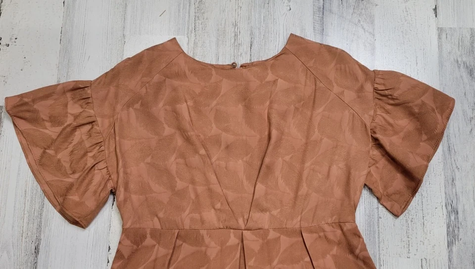 Zara Filles Marron Clair à Volants Robe Manches Courtes Sz 10 Nwt - Photo 2/4