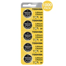 Toshiba CR2025 3V Lithium Coin Cell Battery (1000 Batteries)