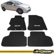 Fits 02-06 Acura RSX DC5 Logo Black Nylon Floor Mat Front & Rear Carpet Liners