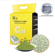 Flushable Tofu Cat Litter, Deodorization Zero Dust Clumping Green Tea with Mesh
