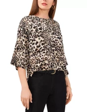VINCE CAMUTO Printed Round Neck Top 5A 2254