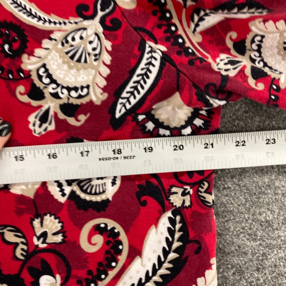 Suéter Pullover Kim Rogers Mujer XL Rojo Floral Cuello Alto Manga Larga Algodón Foto 4 de 4