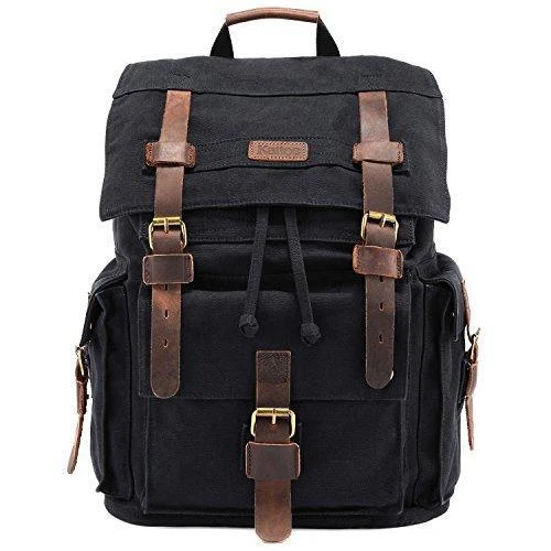 Kattee leather canvas clearance rucksack