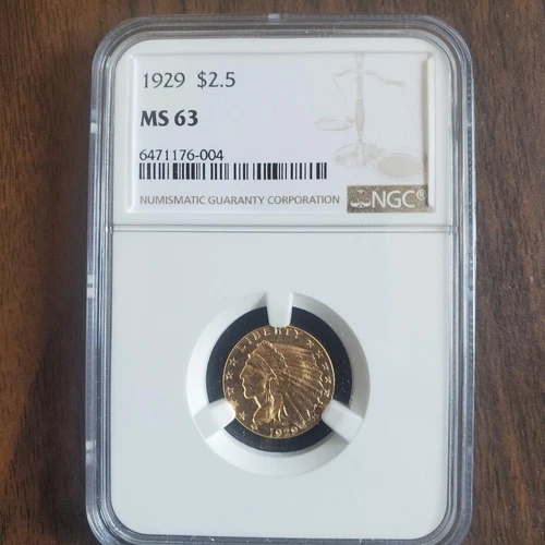 1929 $2.5 Gold Quarter Eagle NGC MS63