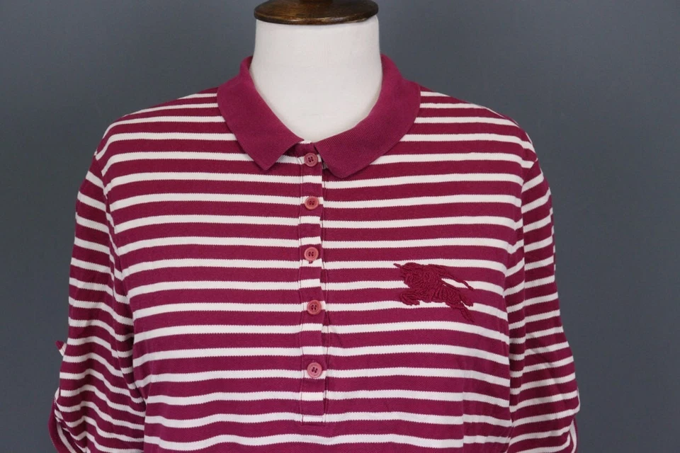 Blusa Polo Burberry Brit Multicolor Rayas Manga 3/4 Talla L Foto 3 de 4