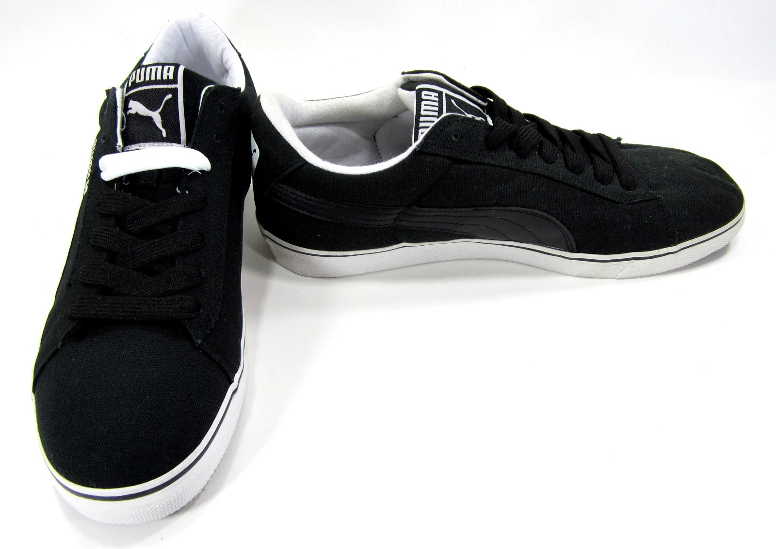 Scarpe Puma S Vulcan Canvas sneakers nero bianco taglia 11