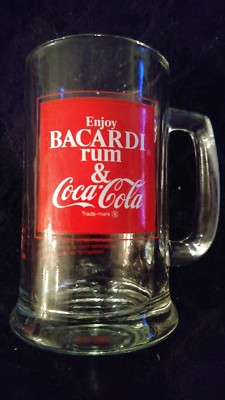 VTG 1978 BACARDI RUM & COCA COLA GLASS MUG