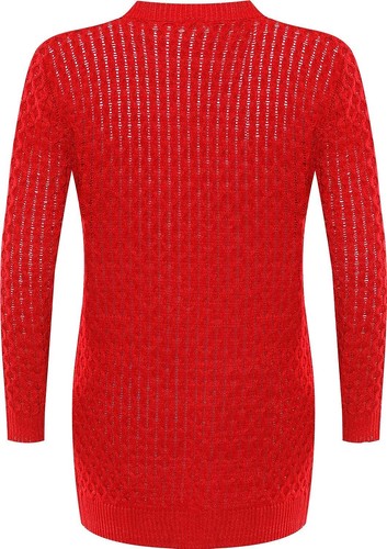 Women's Plus Cable Knitted Open Pocket Cardigan Chunky Long Sleeve Grandad - Picture 9 of 28