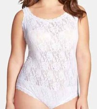 Hanky Panky White Signature Lace Tank Bodysuit Women's Size Small L47250