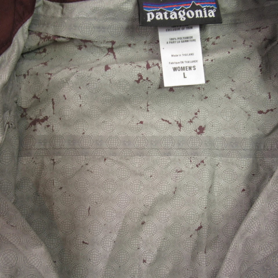 Chaqueta Patagonia Mujer Grande Cremallera Completa Manga Larga Bolsillos Borgoña Foto 3 de 4
