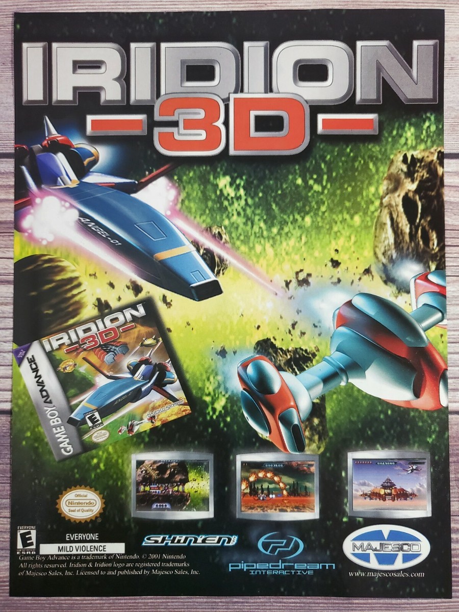 Iridion 3D 3 D Nintendo GBA Game Boy Advance 2001 Promo Ad