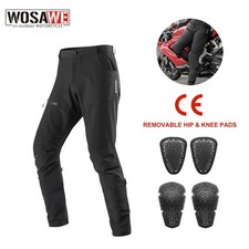 WOSAWE Men Women Soft Armor Motorcycle Pants CE 1 Removable Pads Water-Resistant