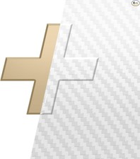 Auto Emblem Vinyl Wrap, White 3D Carbon Fiber, 11.8 Inches 2 rolls (11.80" x 4")