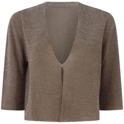 D.EXTERIOR - Damen Strickjacke beige Lurex