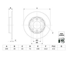 2 St. Bremsscheibe BOSCH 0986479H15 für Peugeot 208 II Opel
