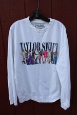 Taylor Swift Eras Tour Midnights Crew Neck Pullover Sweatshirt White Sz XL