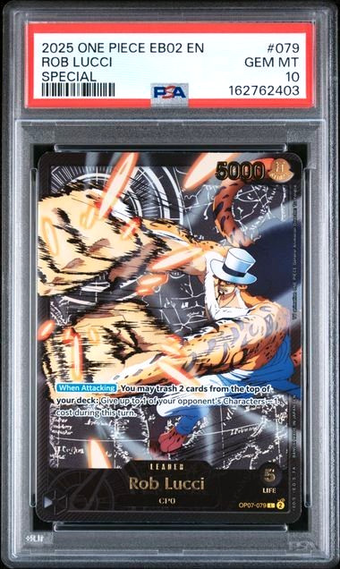 ONE PIECE ROB LUCCI 2025 EXTRA BOOSTER  ANIME 25TH COLL. #079 SPECIAL PSA 10
