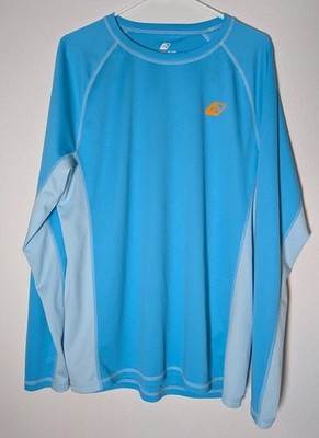 Men's Laguna Active Shirt Athletic Beach Surf Tee Blue T-Shirt Sun Protection LS