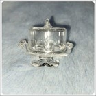Dollhouse Miniature Clear Glass Cake Plate Pedestal with Dome Lid 1:12 Scale — photo 7