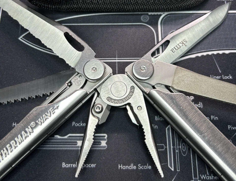 Leatherman Wave Plus+ Stainless Steel Multi-Tool BOD 1221 VGUC W/New BLK Sheath - Image 3 of 4