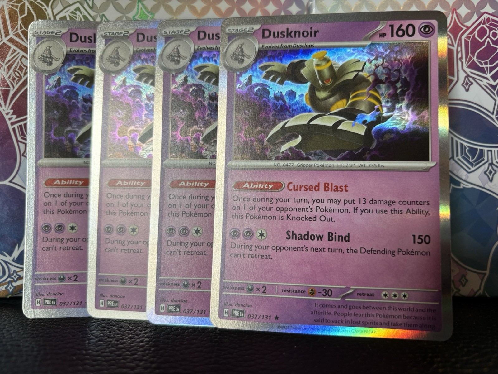 4x Dusknoir (Playset) 037/131 - NM Condition - Holo