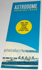 Vtg 1964 Houston Astros Astrodome Schedule/Fold-Out Brochure Houston Texas