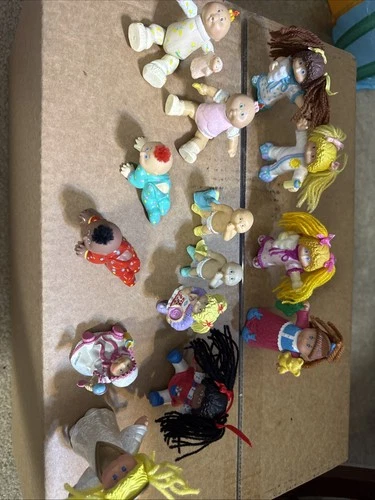 Vintage Cabbage Patch Figures Set 14 PVC Mini Preemie, Crawling, Poseable 80-90s