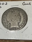 1902 Barber Half Dollar! 90% Silver!