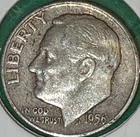 #1956 D Roosevelt Dime 90% Silver **Free Shipping**
