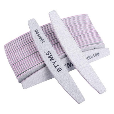 BTYMS 25Pcs 100/180 Grit Nail File and Buffer Professional Double-Sided Emery Bo