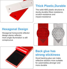 20 Pcs Reflectors Trailer, Self Adhesive Rectangular Rear Safety Reflector