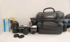 Canon AE-1 Silver 35mm Film Camera Lot TESTED WORKS With Accessories