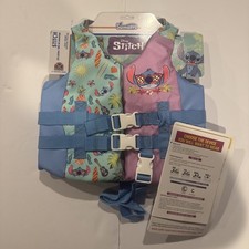 Disney Stitch Life Jacket: Youth Buckle Vest for Swimming, Child 33-55 lbs 