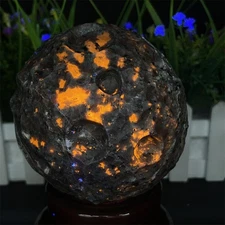 2.6LB 3.5" Natural Yooperlite Moon Sphere Ball Crystal Decor Healing  UV Reiki