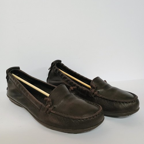 Hush Puppies HPO2 FLEX Leather Slip-On Shoe Chocolate Brown Sz 8 WIDE Loafer EUC - Picture 3 of 7