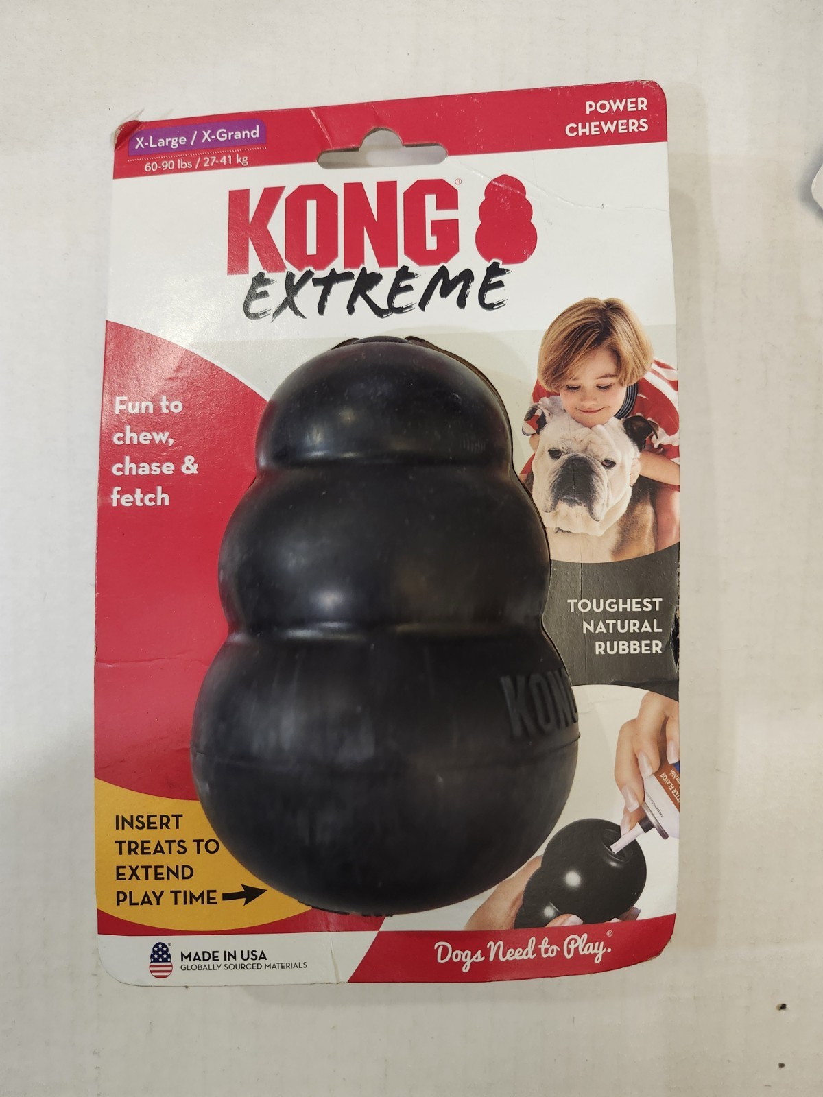 KONG Extreme XL X-LARGE Dog Toy Power Chewer Stuffable Fetch & Chew 5"