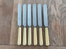 Mappin & Webb - Vintage Set 6 Tafelmesser mit Kunstknochengriff - 24,2 cm