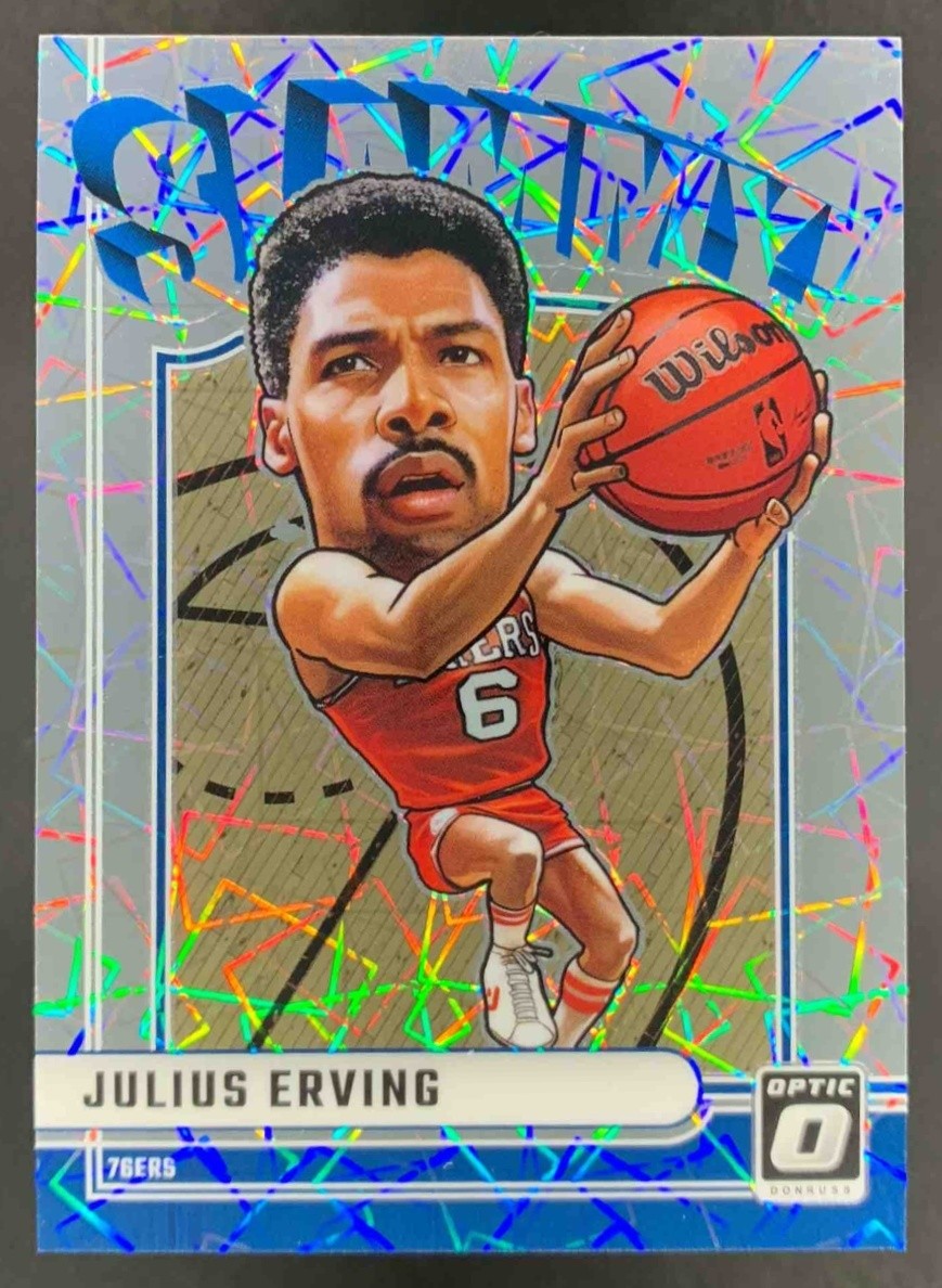 Julius Erving 2024-25 Panini Donruss Optic Slammy! Prizm 76ers SSP