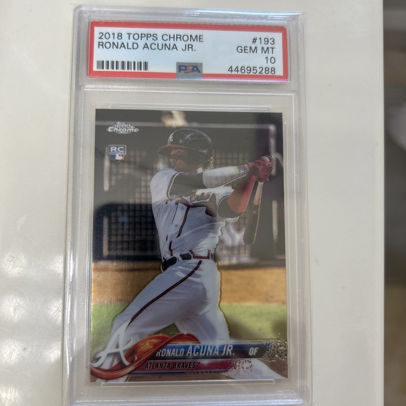 2018 Topps Chrome #193 Ronald Acuna Jr Rookie RC PSA 10 GEM MINT